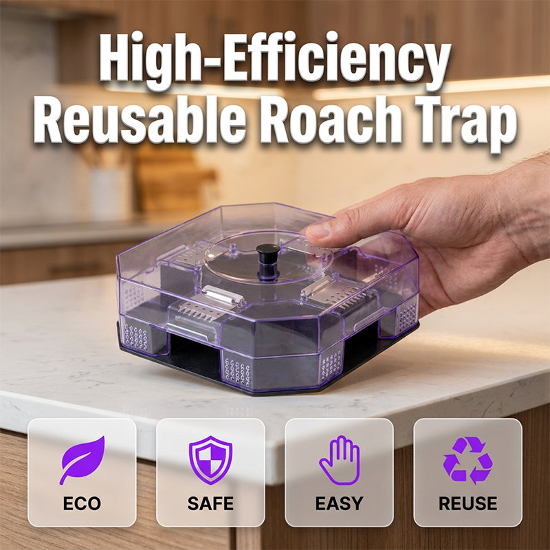 High efficiency reusable roach trap main profile view