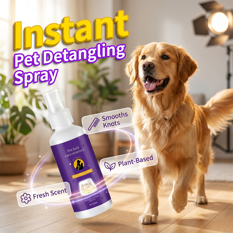 Instant pet detangling spray before and after