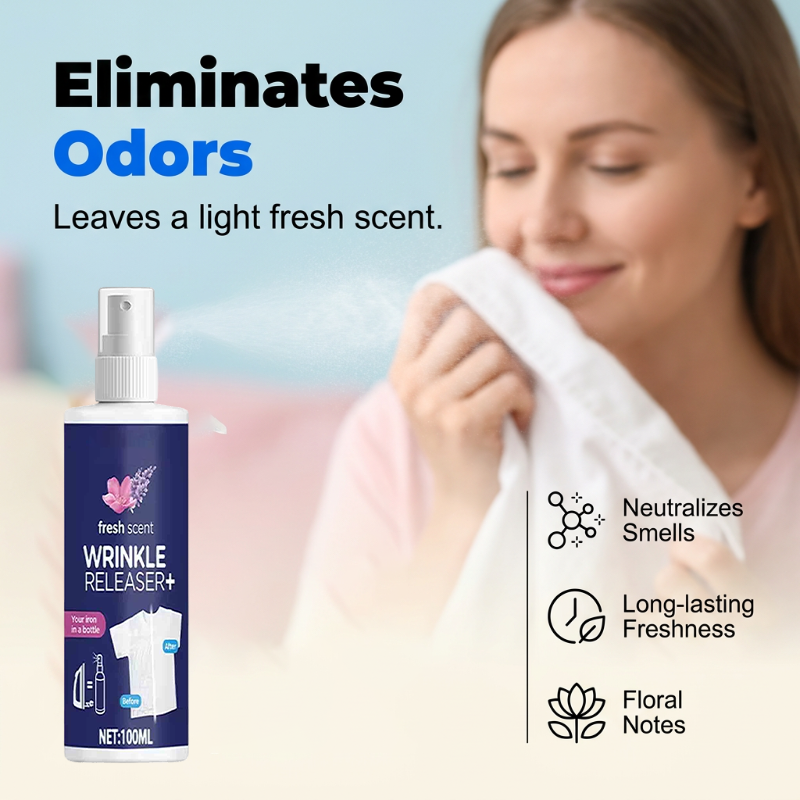 Fresh crisp clothes after using instant travel wrinkle release spray