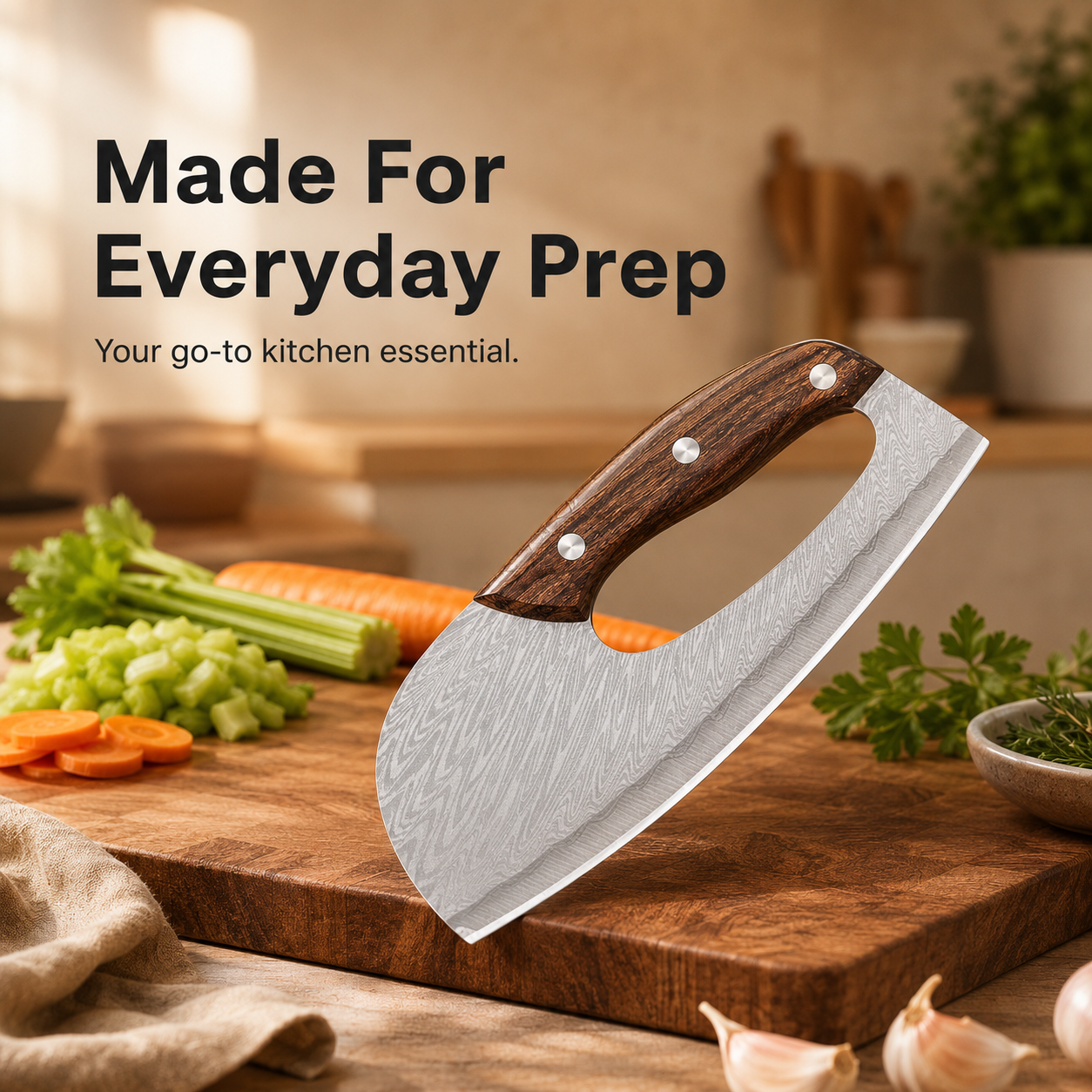 Durable kitchen knife steel blade