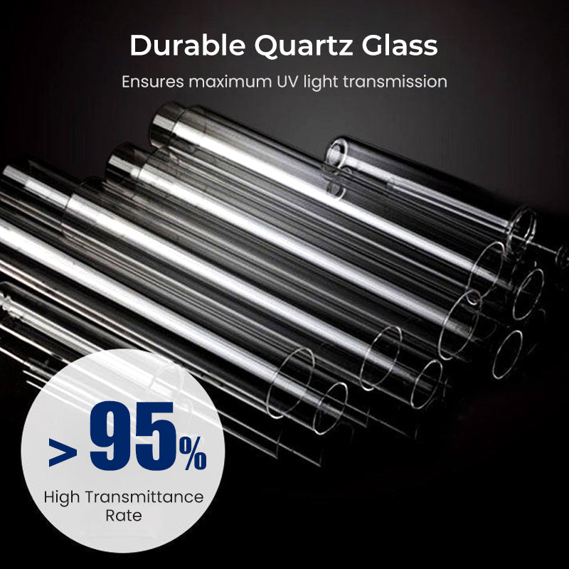 Quartz glass tube detail on aquarium UV sterilizer lamp