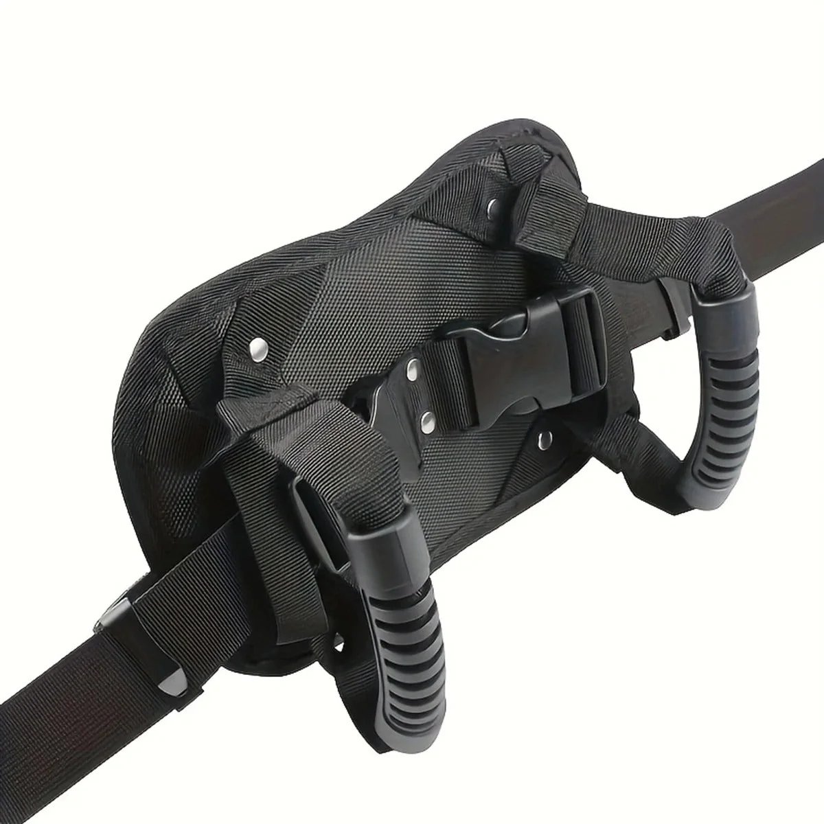 Motorcycle passenger grip belt detail