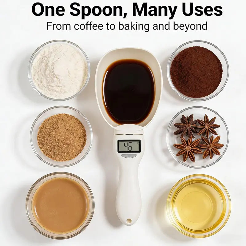 Detachable digital measuring spoon scoop for easy cleaning