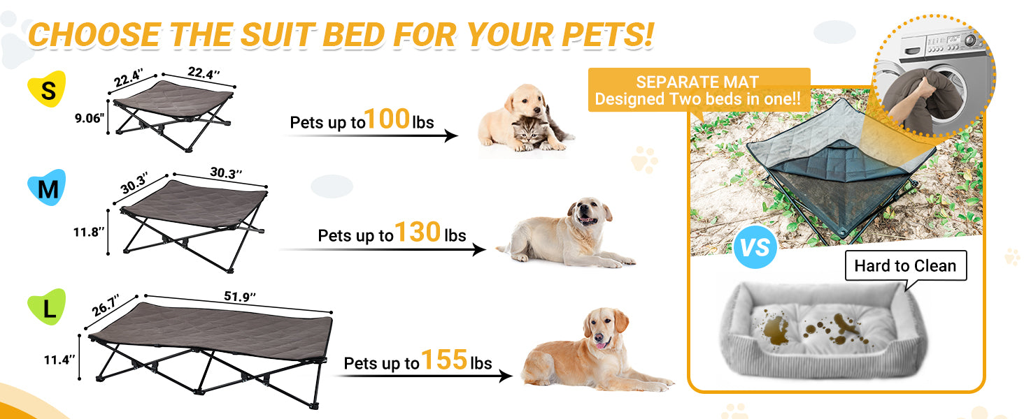 KingCamp PETS SEDUM S Dog Cot Elevated Dog Bed