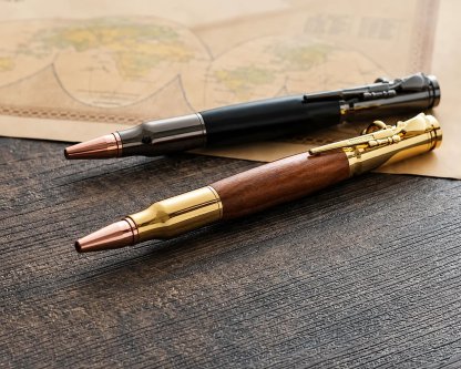 🔥HOT SALE🔥Handcrafted Bolt Action Bullet Pen with Solid Wood & Authentic Shell Casing