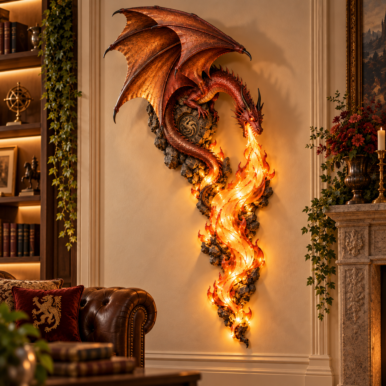 ✨Huge Discount 49% OFF | 🐉 Dragon Wall Sconce – Gothic Flame-Inspired Wall Accent