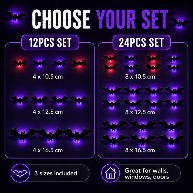 How to install 3D LED bat wall decorations