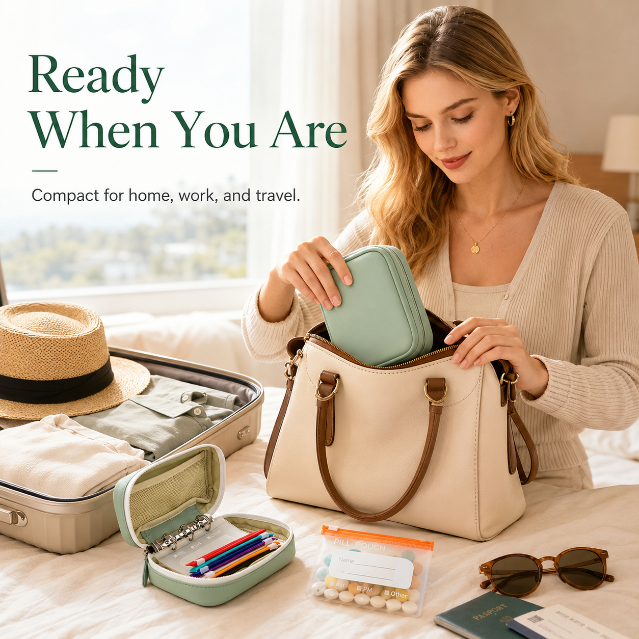 Pill pouch organizer case packaging and travel accessories