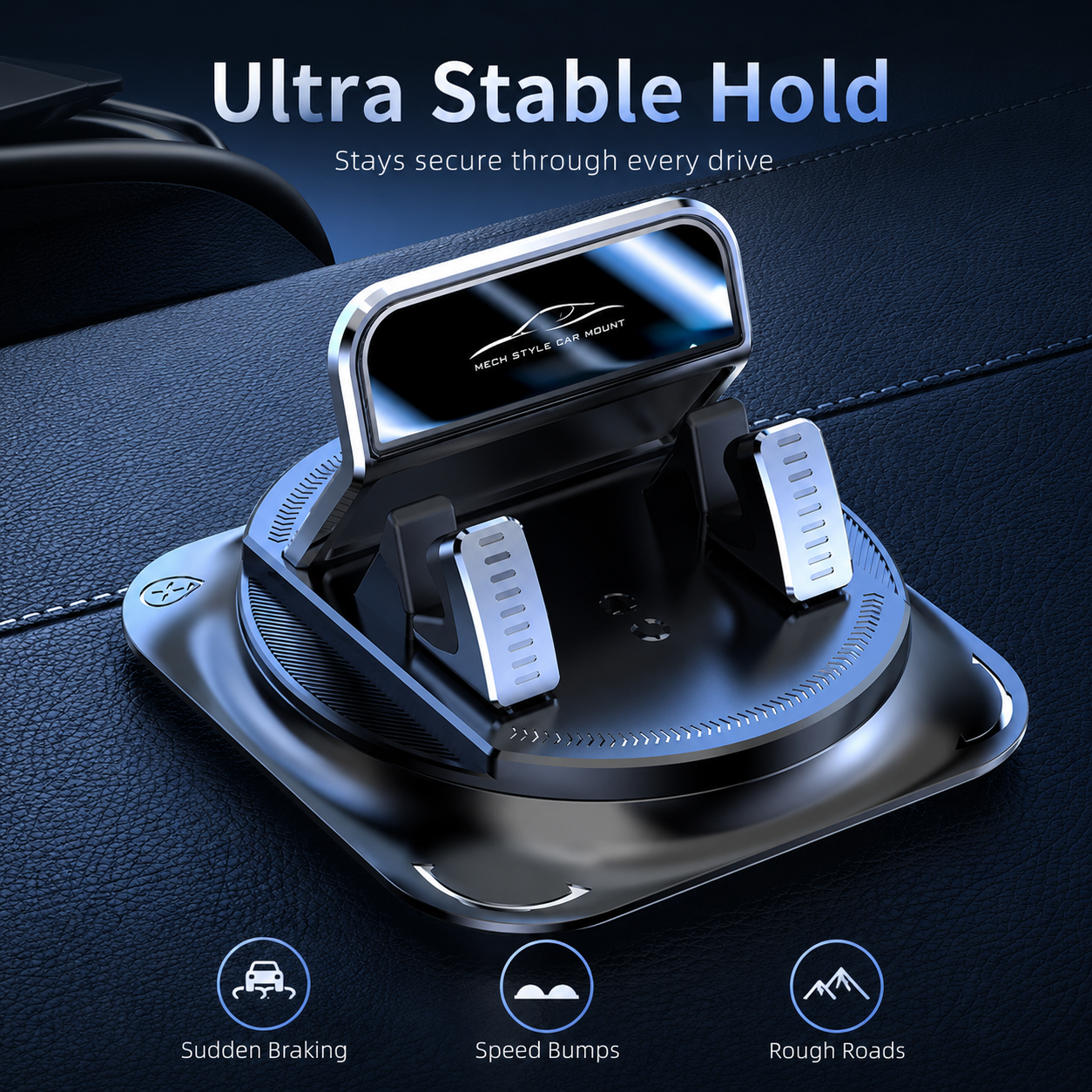 Car dashboard phone mount for navigation