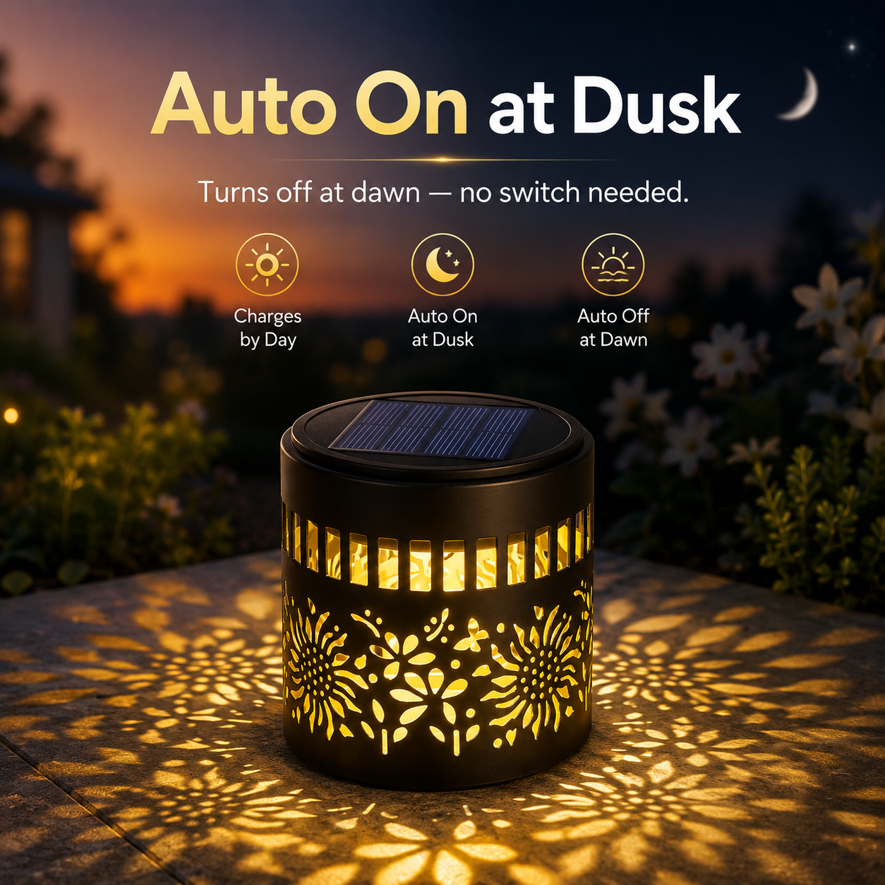 Laser cut solar garden light detail