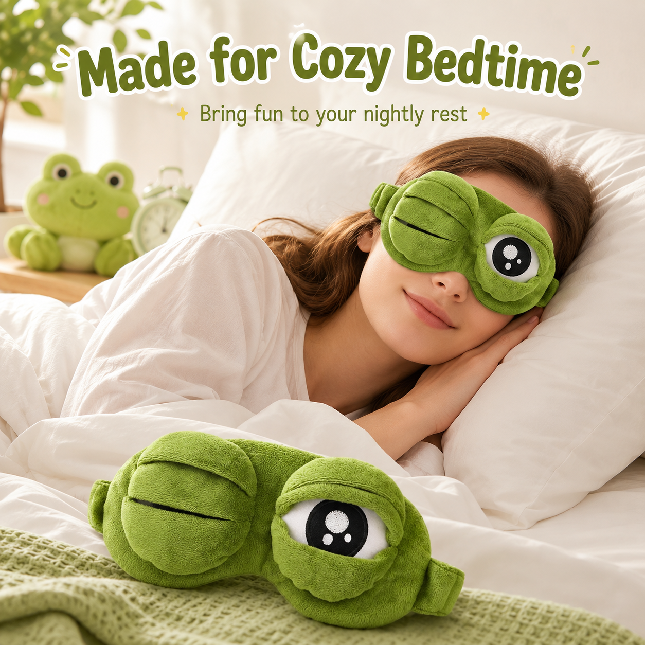 Frog sleep mask for cozy bedtime