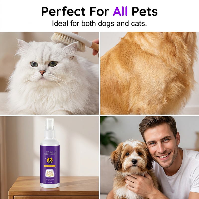 Reduces shedding and enhances shine pet spray