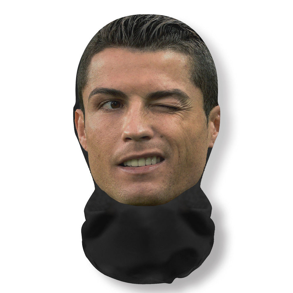3D Mask Realistic Mask Role Playing Prop Fun Black Mesh Headset Halloween Funny