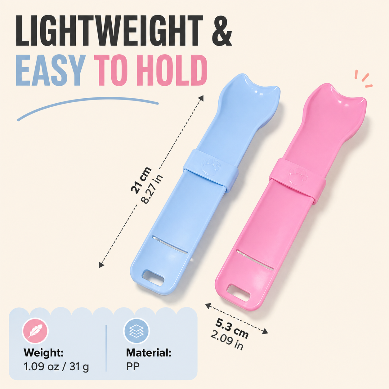 Blue and pink lightweight cat strip feeder