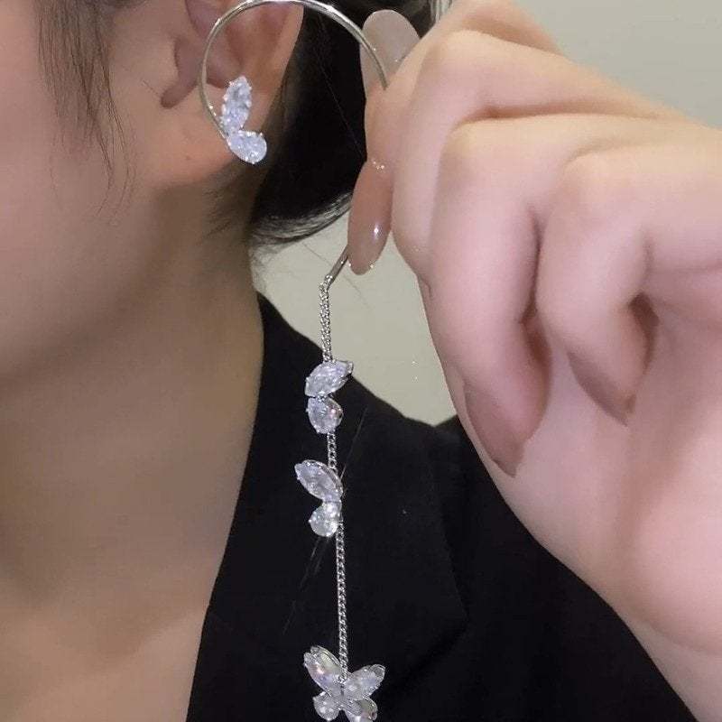 Crystal butterfly wing earrings
