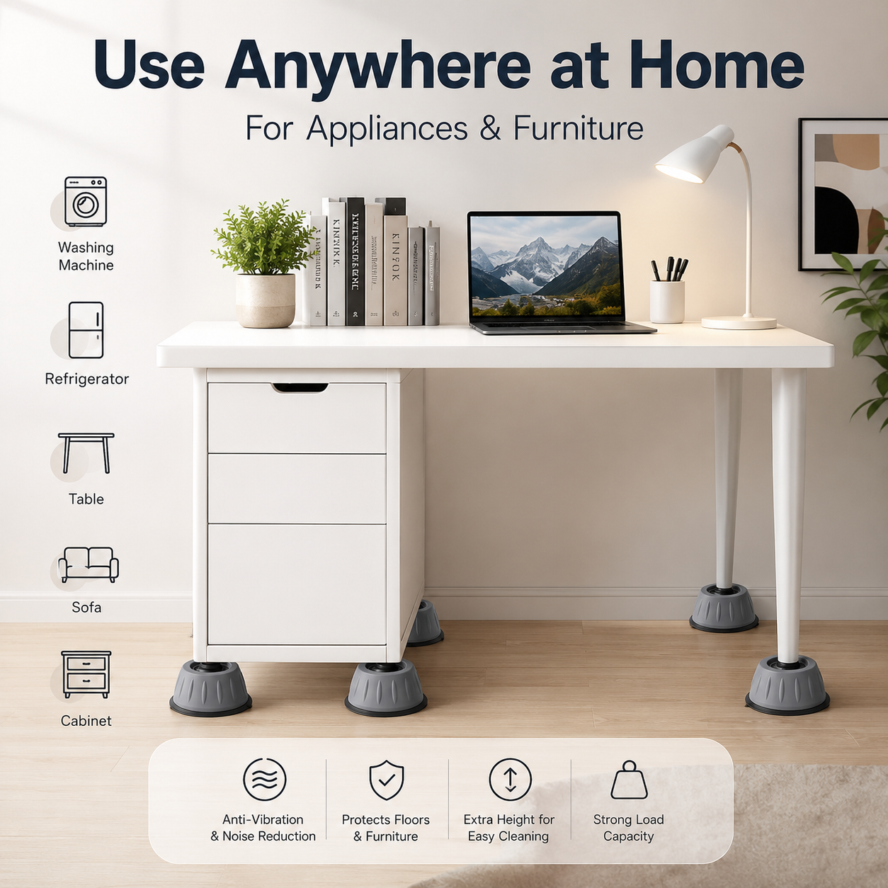 Raised Appliance Pads for Easy Cleaning