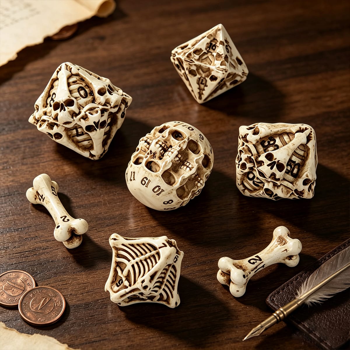 Dark fantasy skull dice
