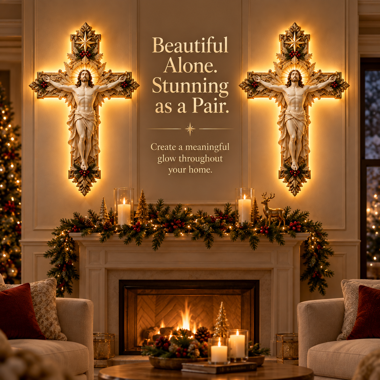 Two Holy Light Cross pieces displayed as a pair