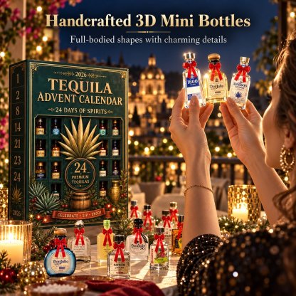 24-Day Mini Tequila Bottle Advent Blind Box for Holiday Celebration - 2D Flat Acrylic
