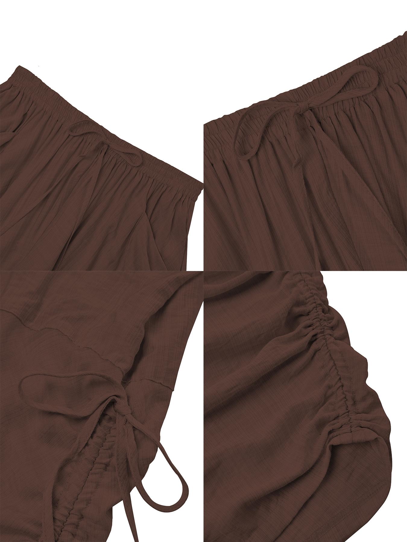 Women's Casual Loose-Fit Wide Leg Pants, All-Season Woven Fabric, Long Plain Design, Daily Commute & Vacation Wear