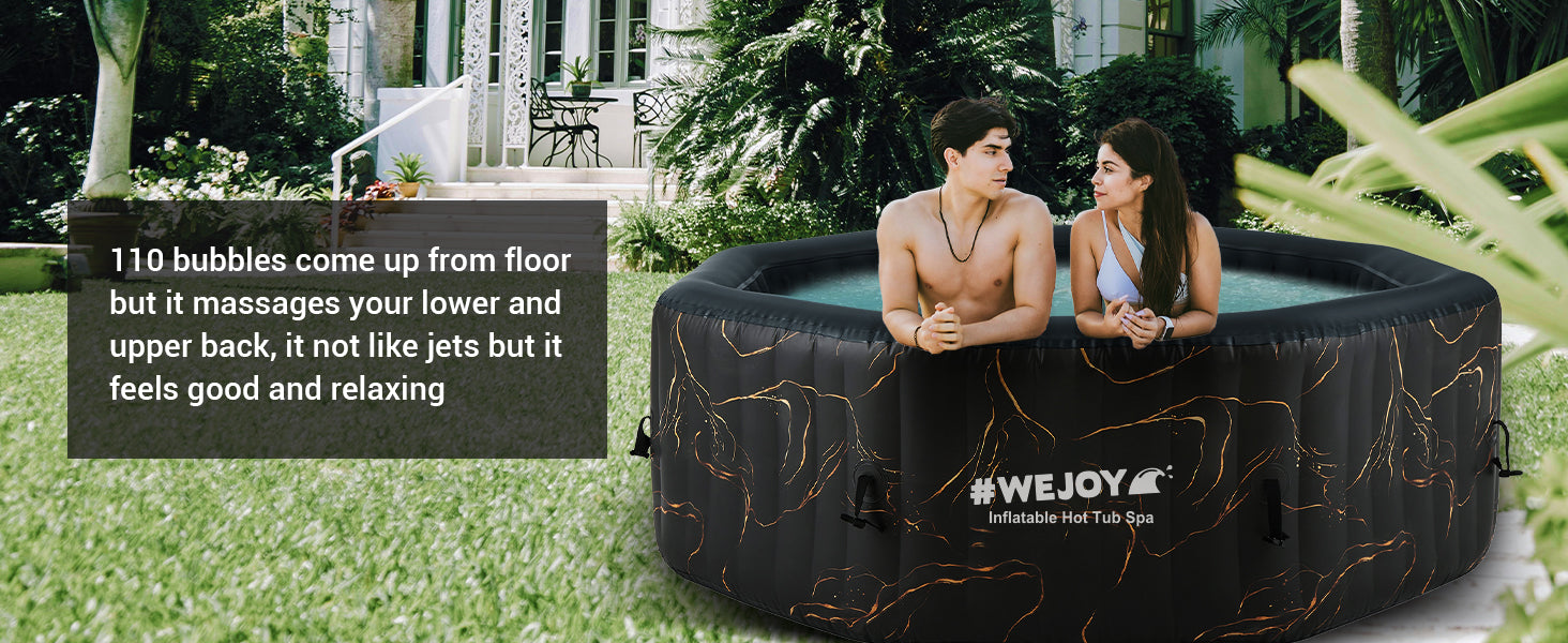 WEJOY Inflatable 2-4 Person Octagon Hot Tub Spa with 120 Air Jets