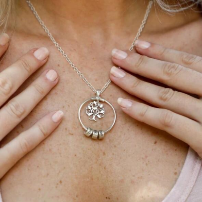 Best Gift Personalized Family Tree with Name Charms Necklace