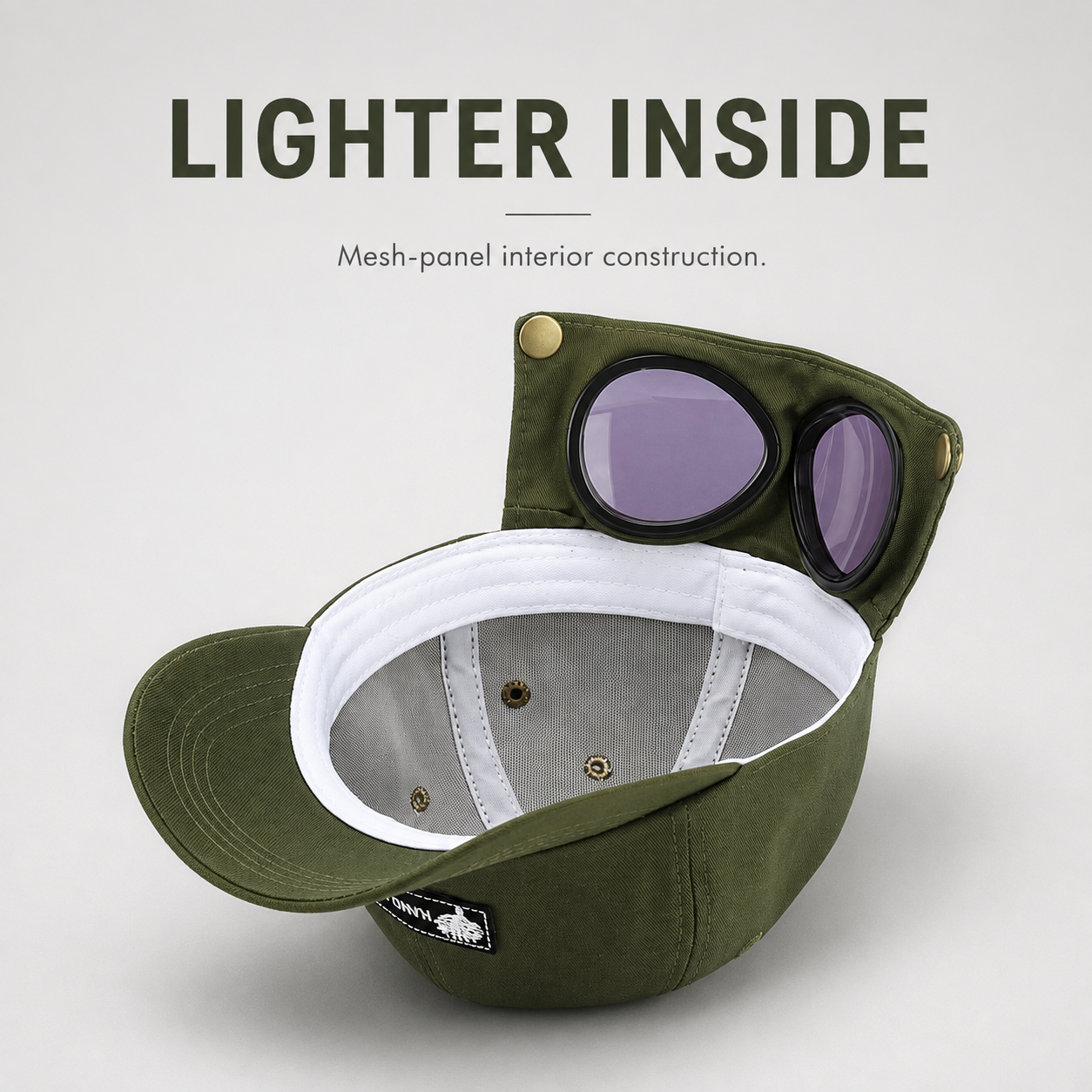 Color variations available for goggle baseball cap