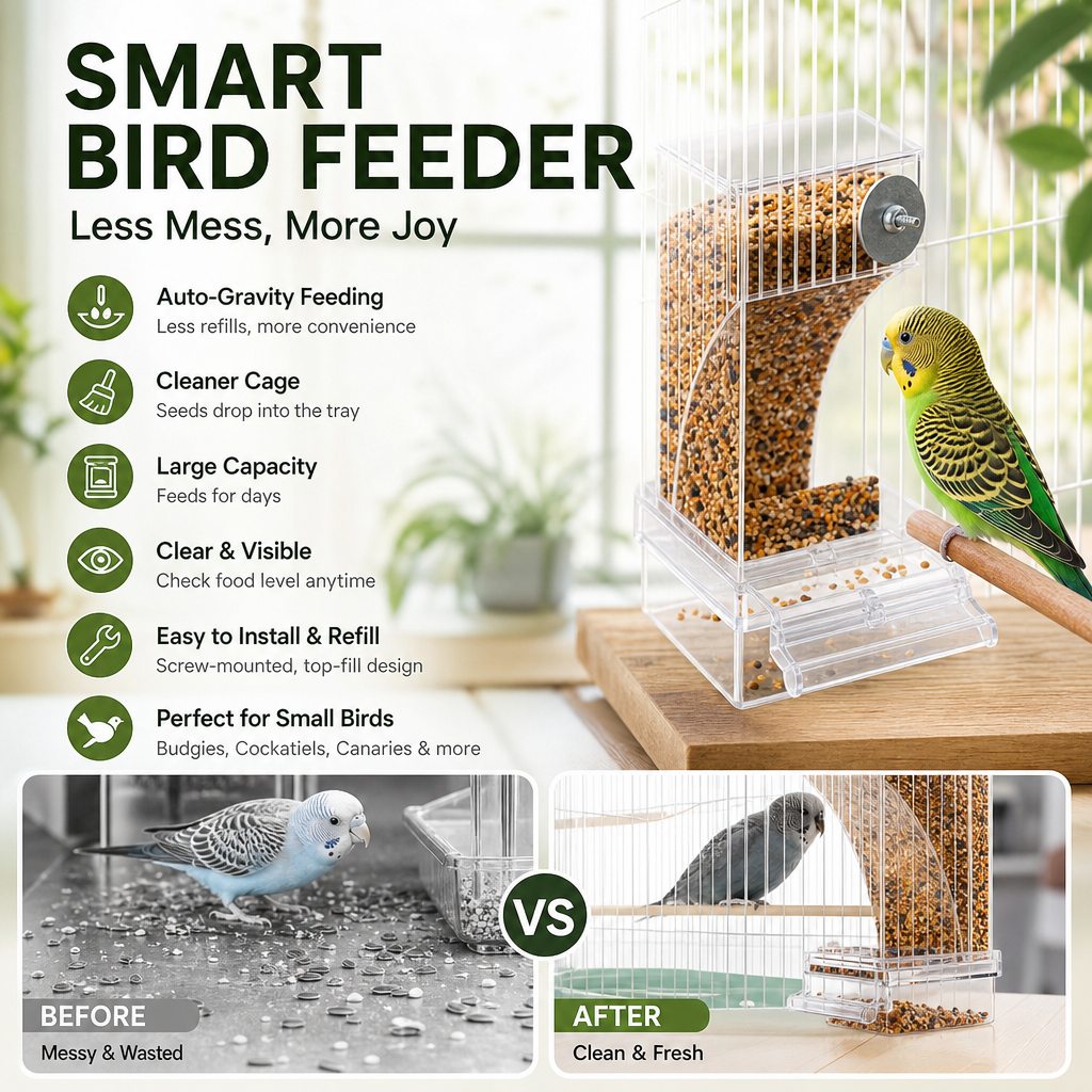 Comparison between open cups and no mess bird feeder