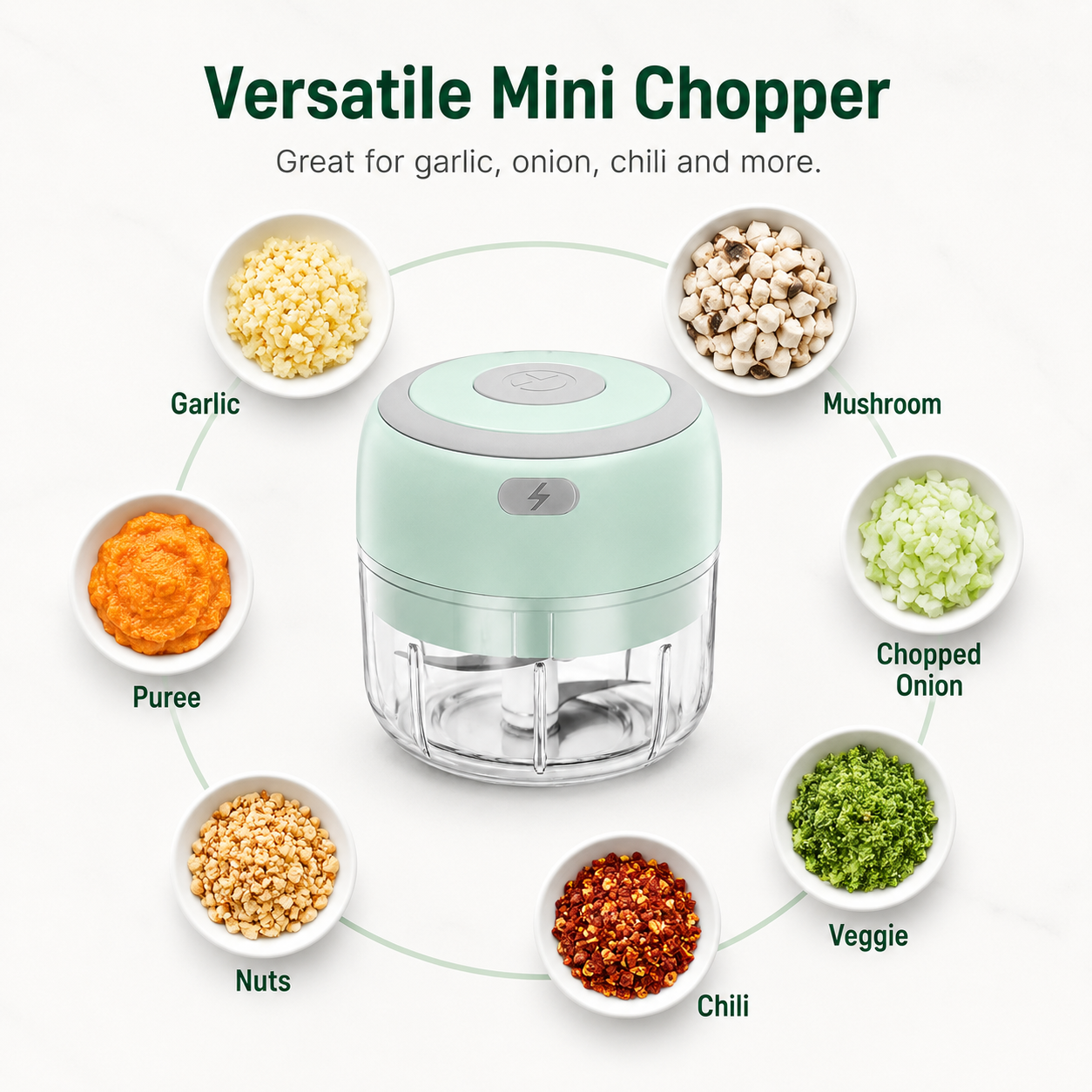 Versatile mini herb and vegetable chopper