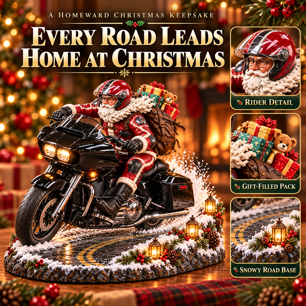 Santa motorcycle Christmas keepsake product details