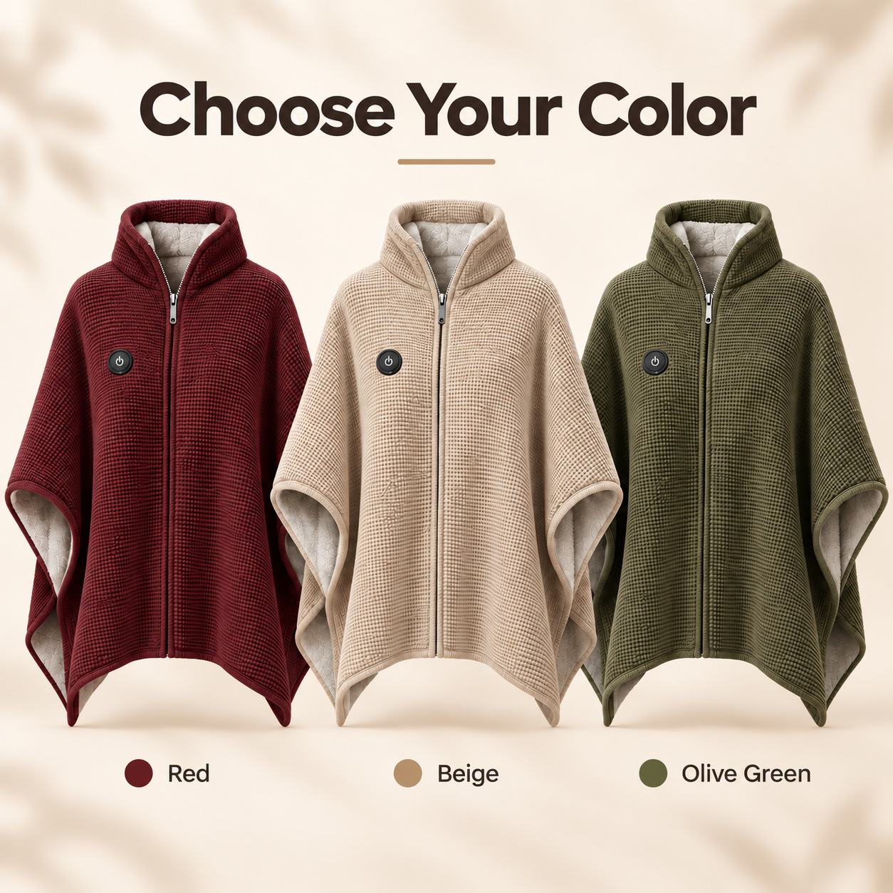 Wearable heated blanket color options