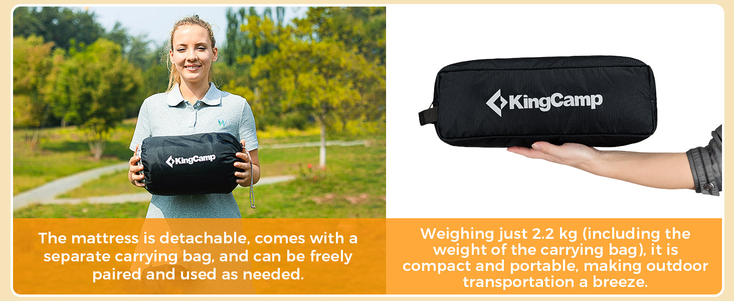 KingCamp Ultralight Camping Cot & Padding Set