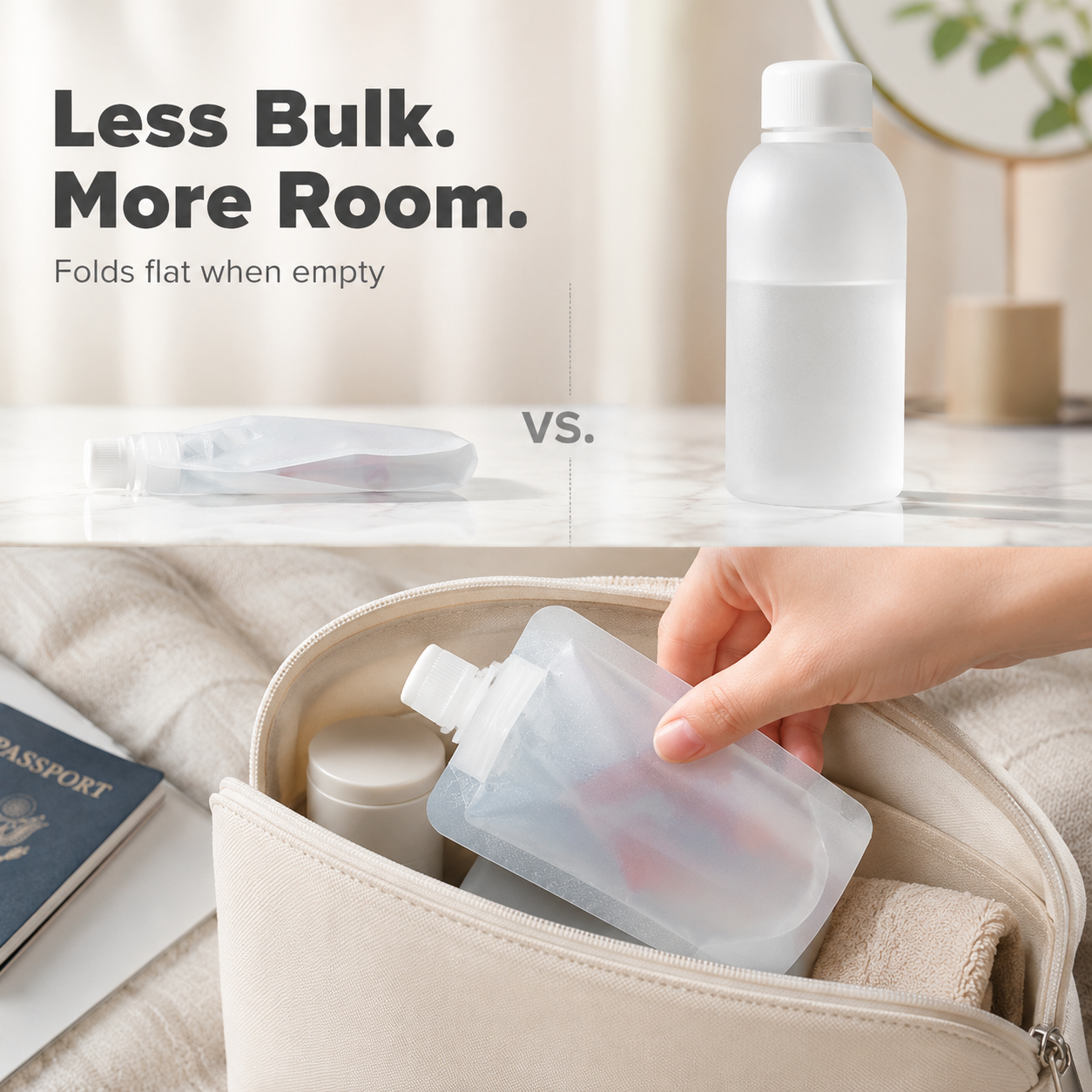 Food grade transparent plastic material close look