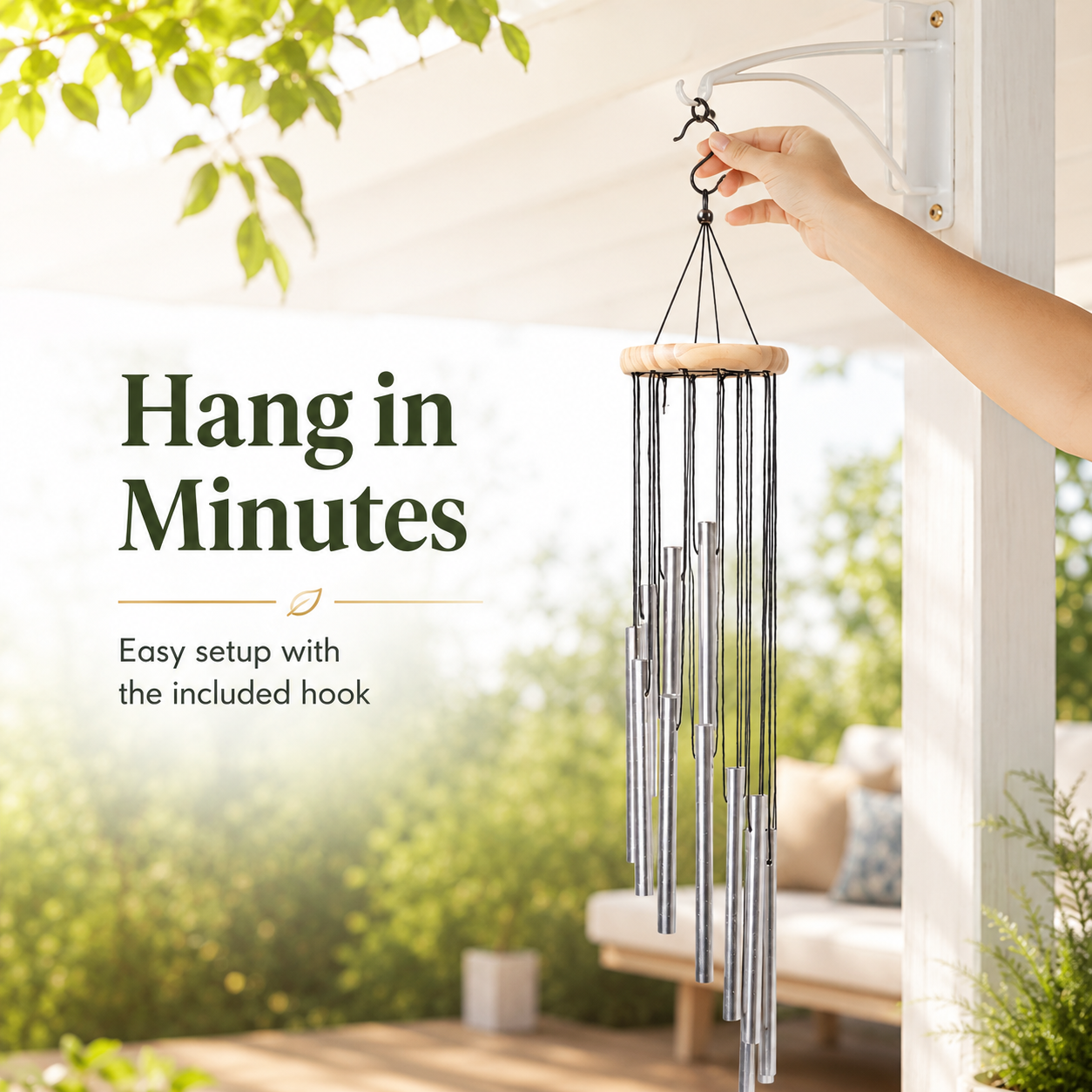 Solid wood plate and durable hanging cord knot detail close up