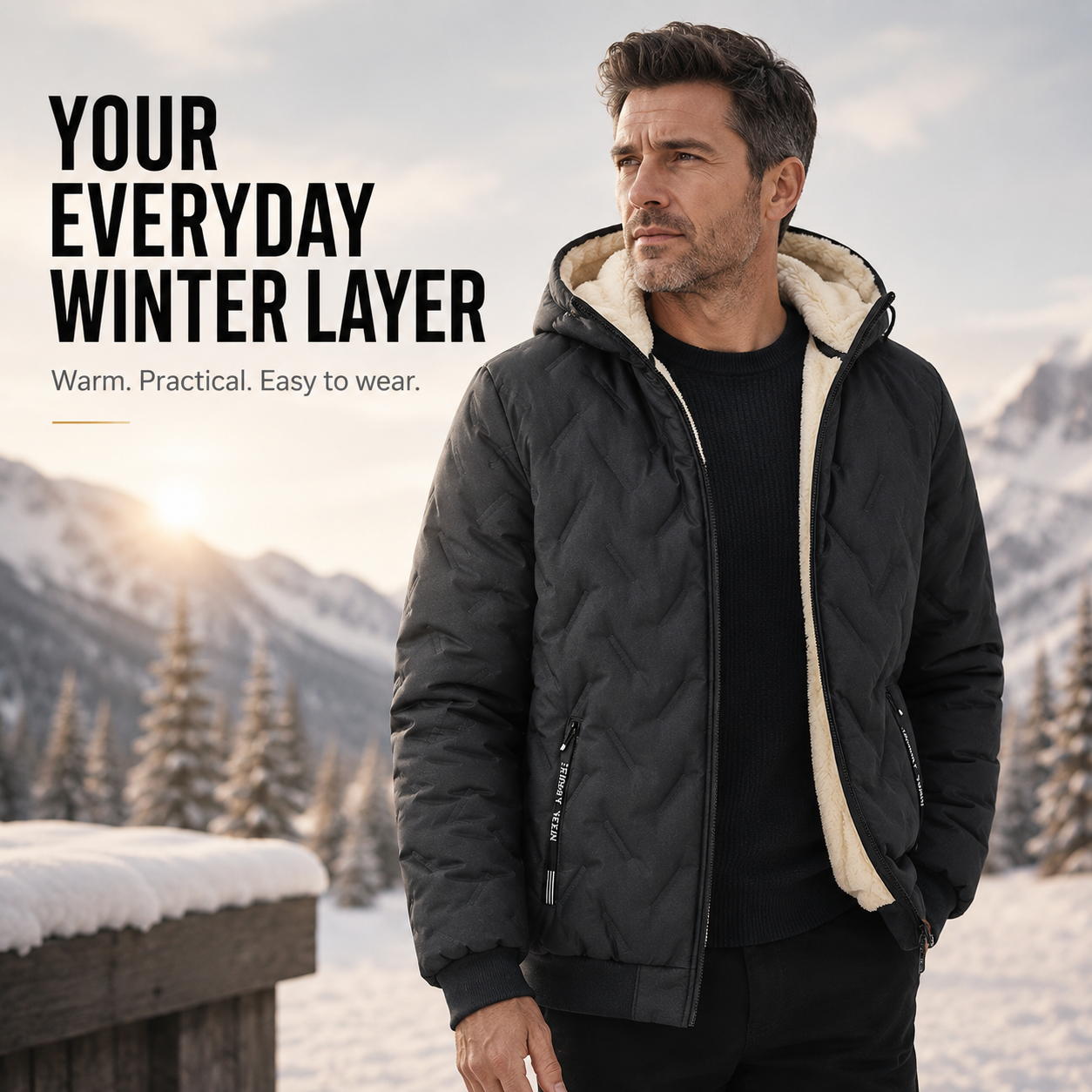 Back silhouette of men's hooded jacket