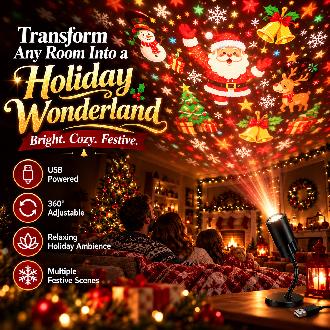 Holiday Wonderland Christmas Projector