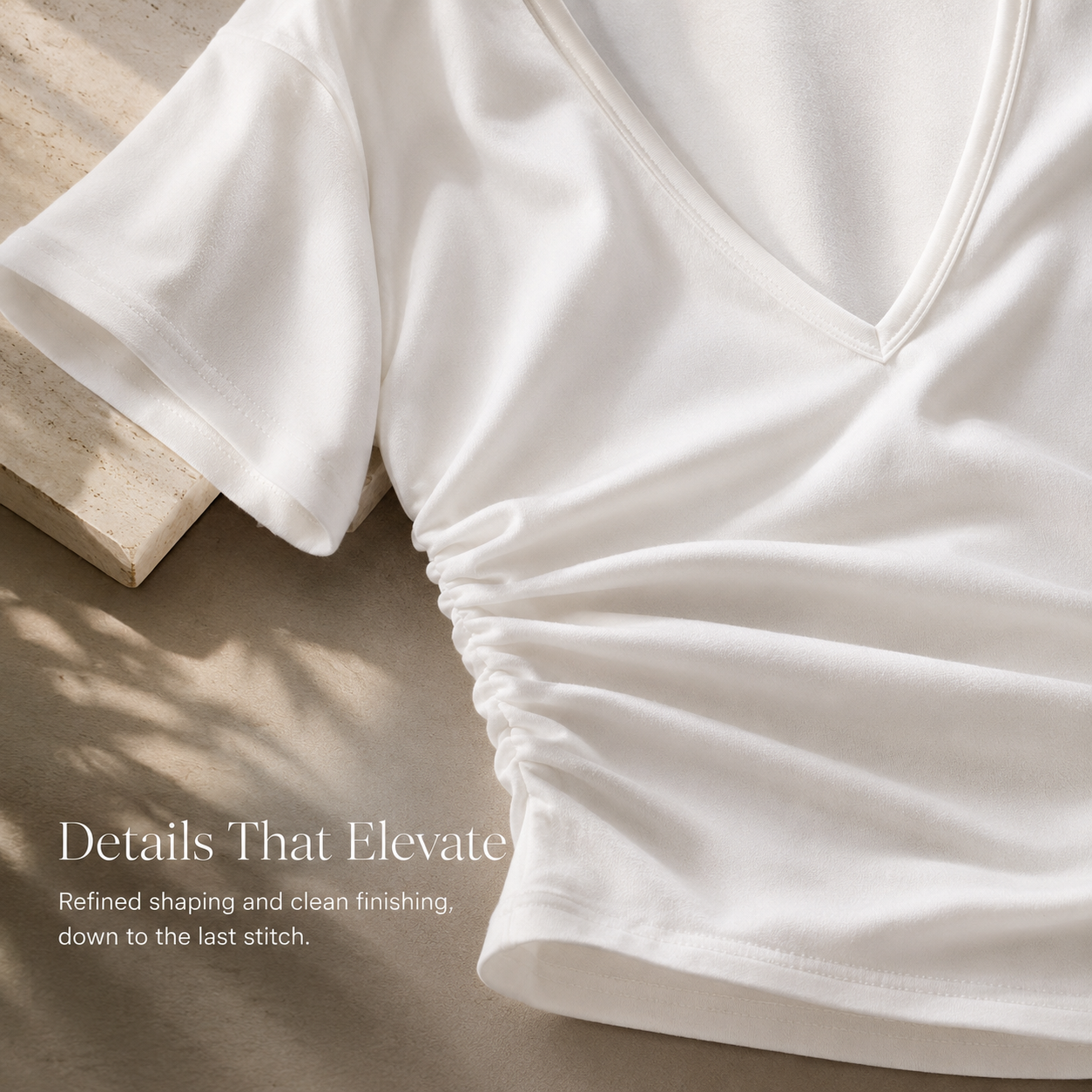 Women's V-neck tee look