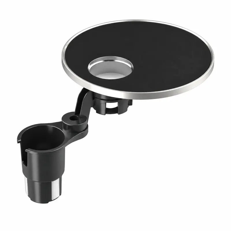 Black adjustable car cup holder tray table