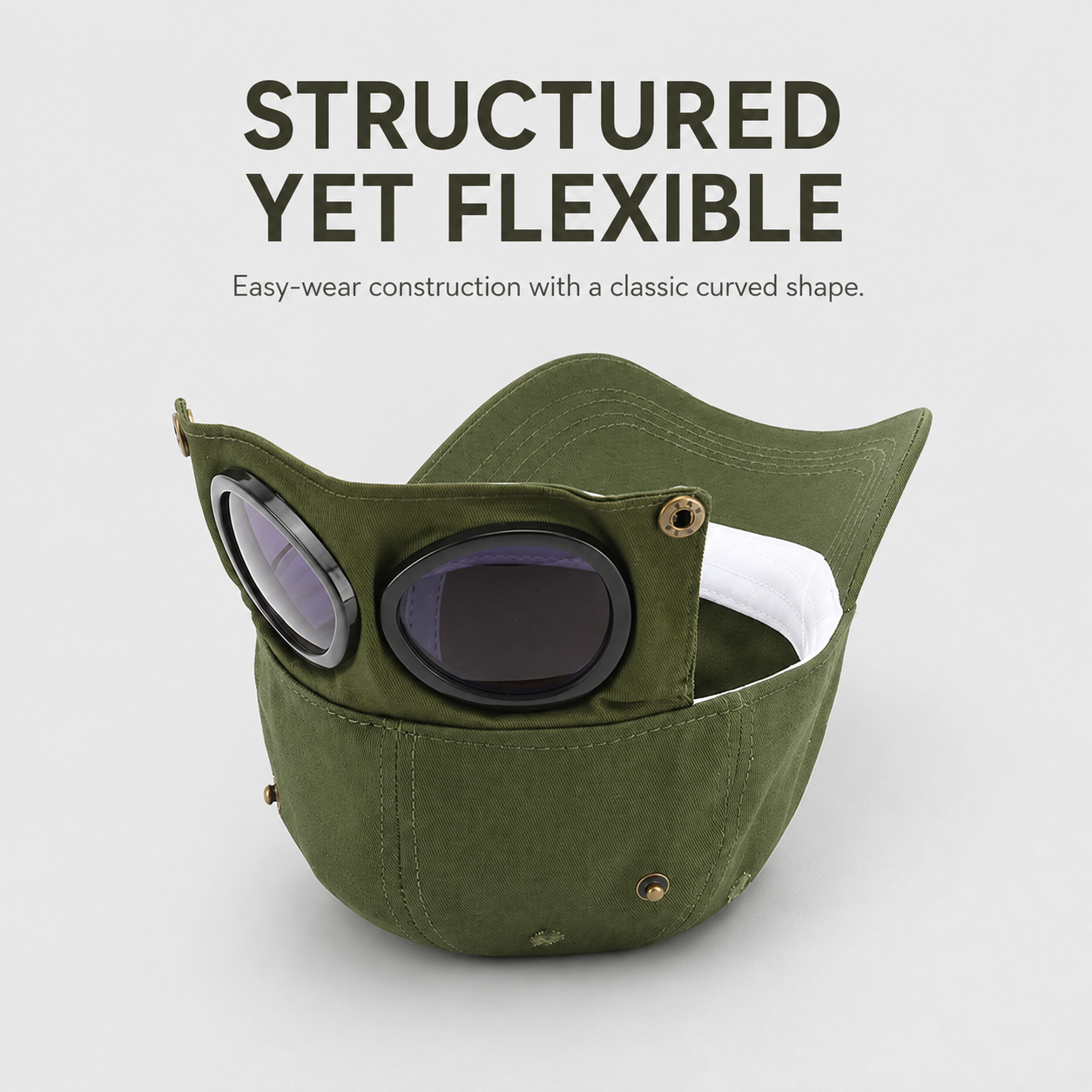 Adjustable strap closure on back of cap