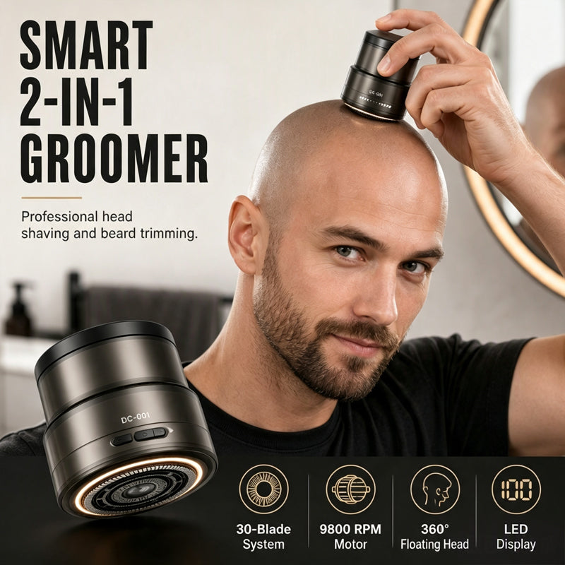 Compact 2-in-1 electric grooming system