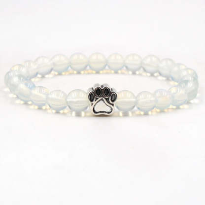 Indian Agate Green Agate Dog Paw Positive Calm Bracelet