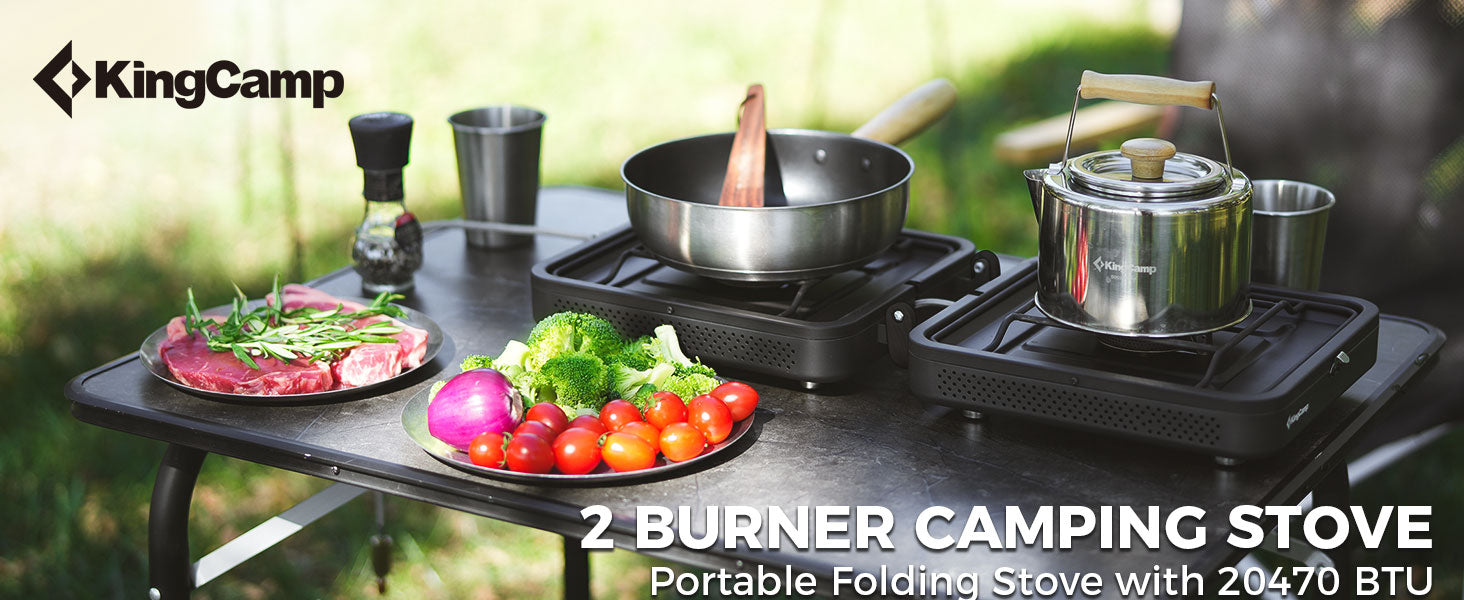 KingCamp Portable 2-Burner Camping Stove