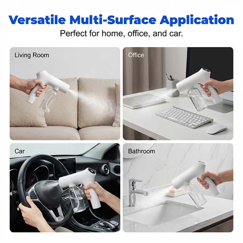 Multi surface nano atomizer cleaning spray gun