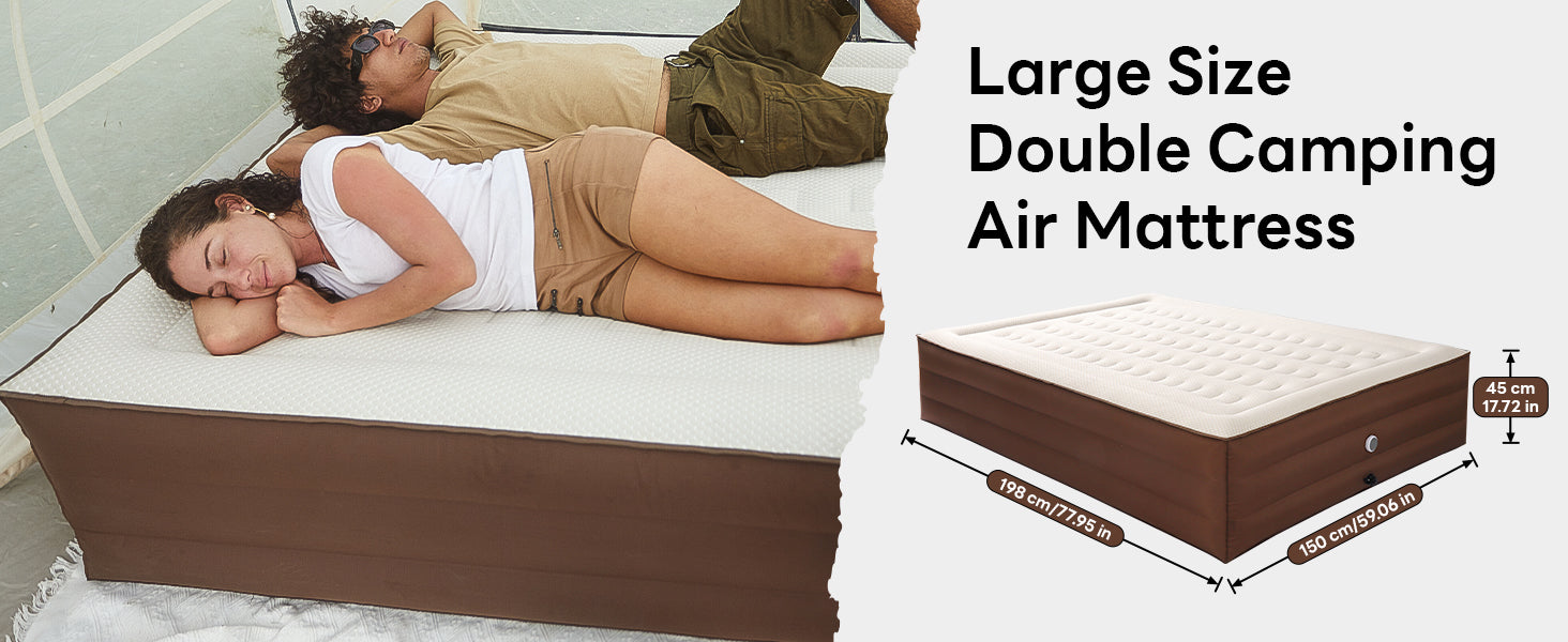 KingCamp CAMPER DELUX 45 Queen Inflatable Mattress Built in Automatic Pump
