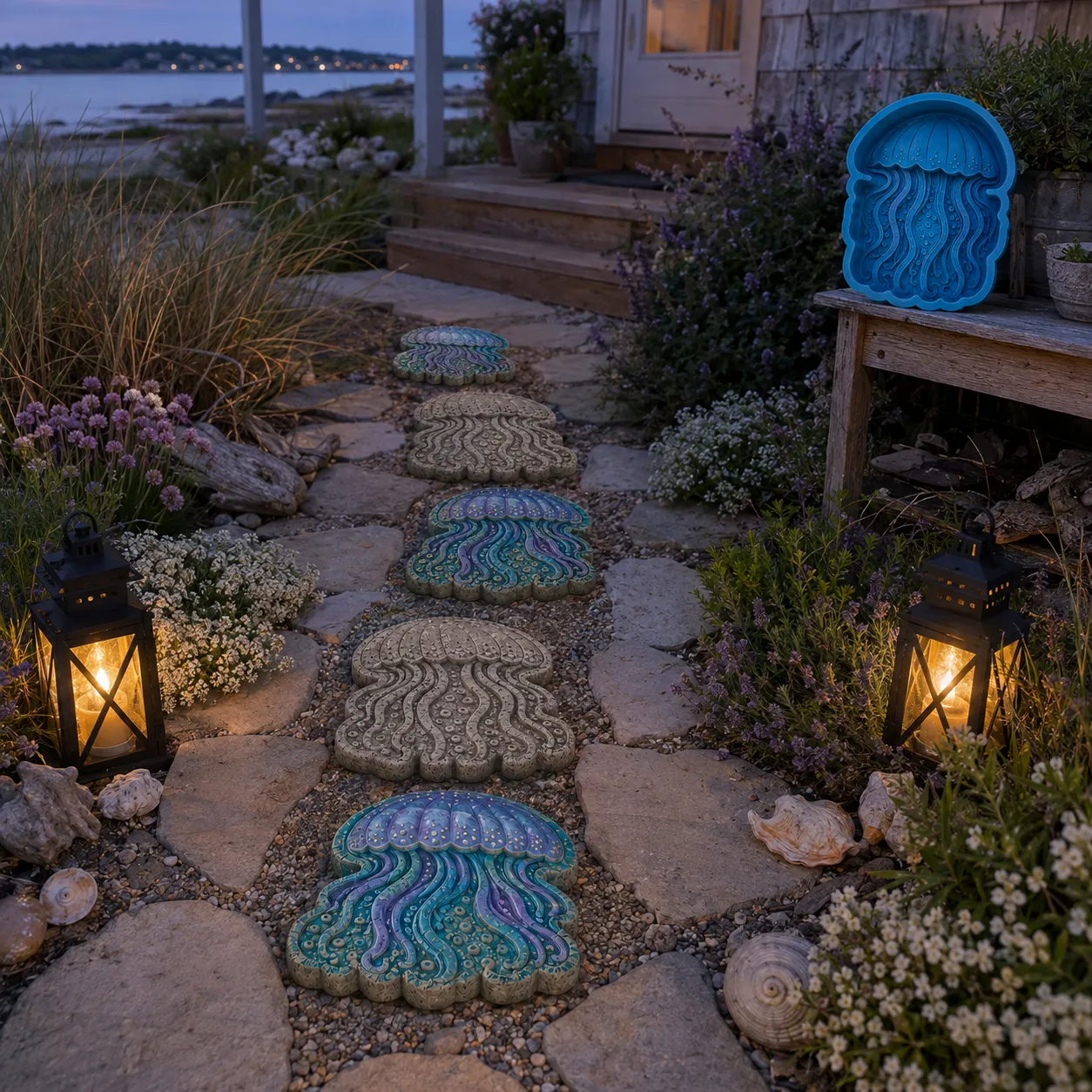 Customer L jellyfish stepping stone garden path photo