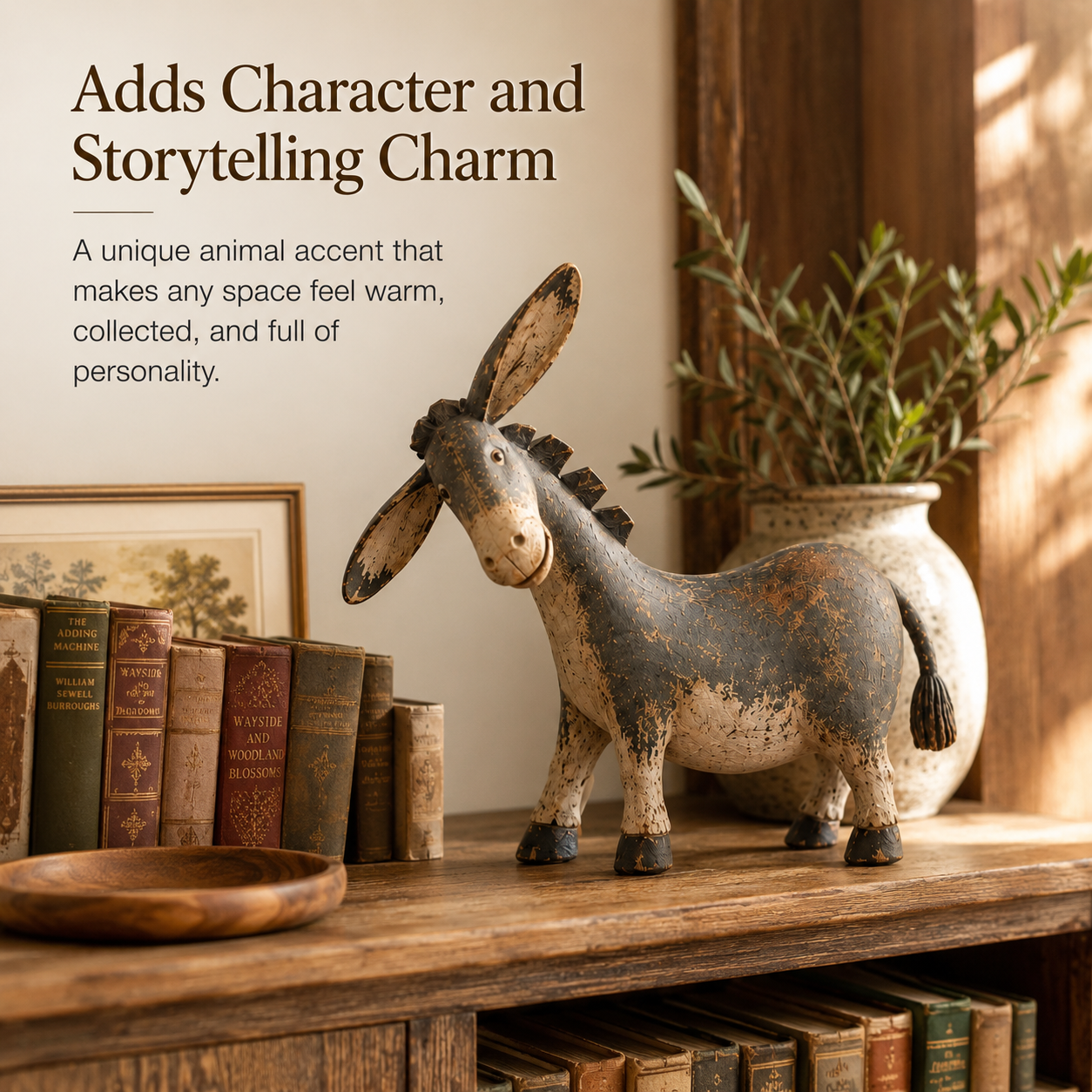 Rustic donkey figurine gift idea