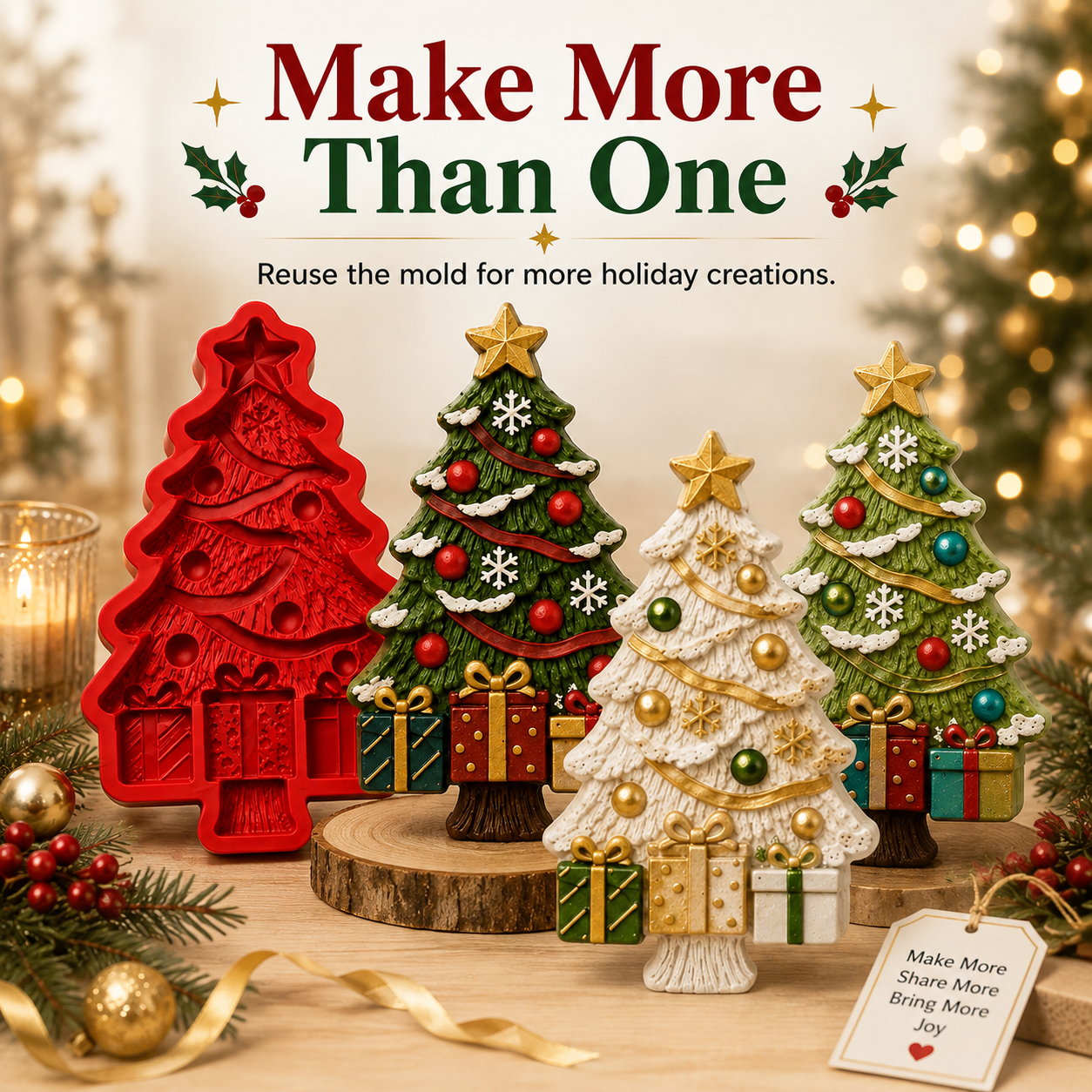 Pouring casting material into the Christmas tree mold