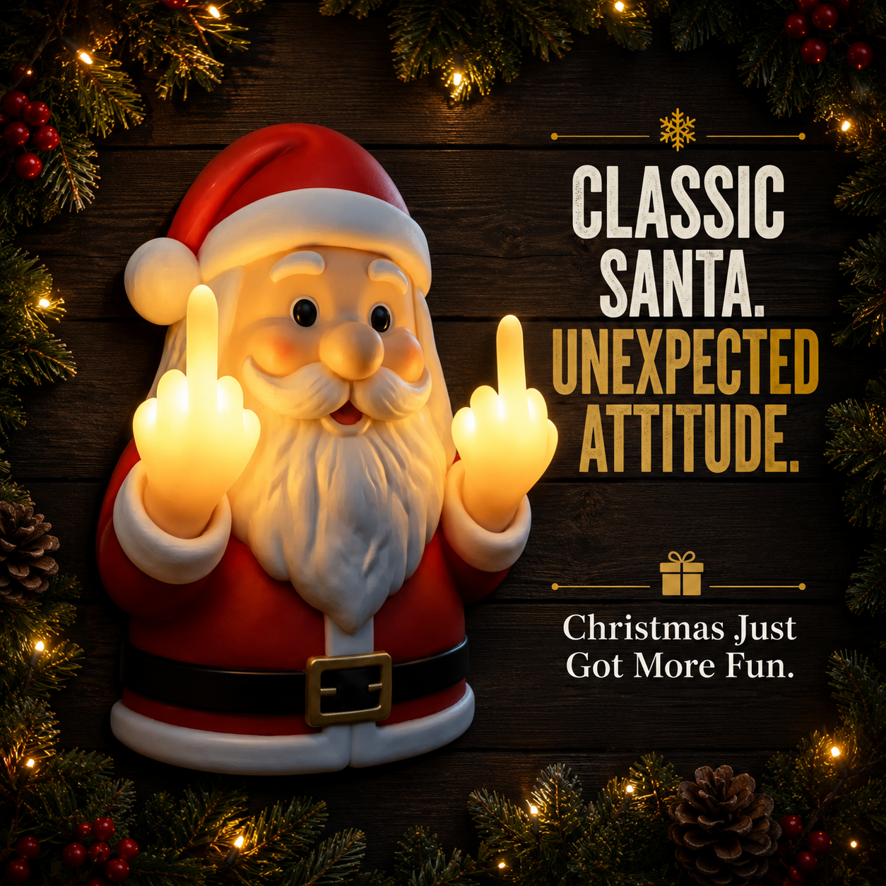 Detailed textured Santa beard and realistic suit sculpture