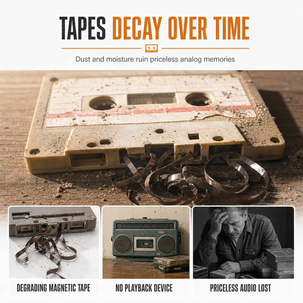 Cassette tape magnetic strip degradation over time