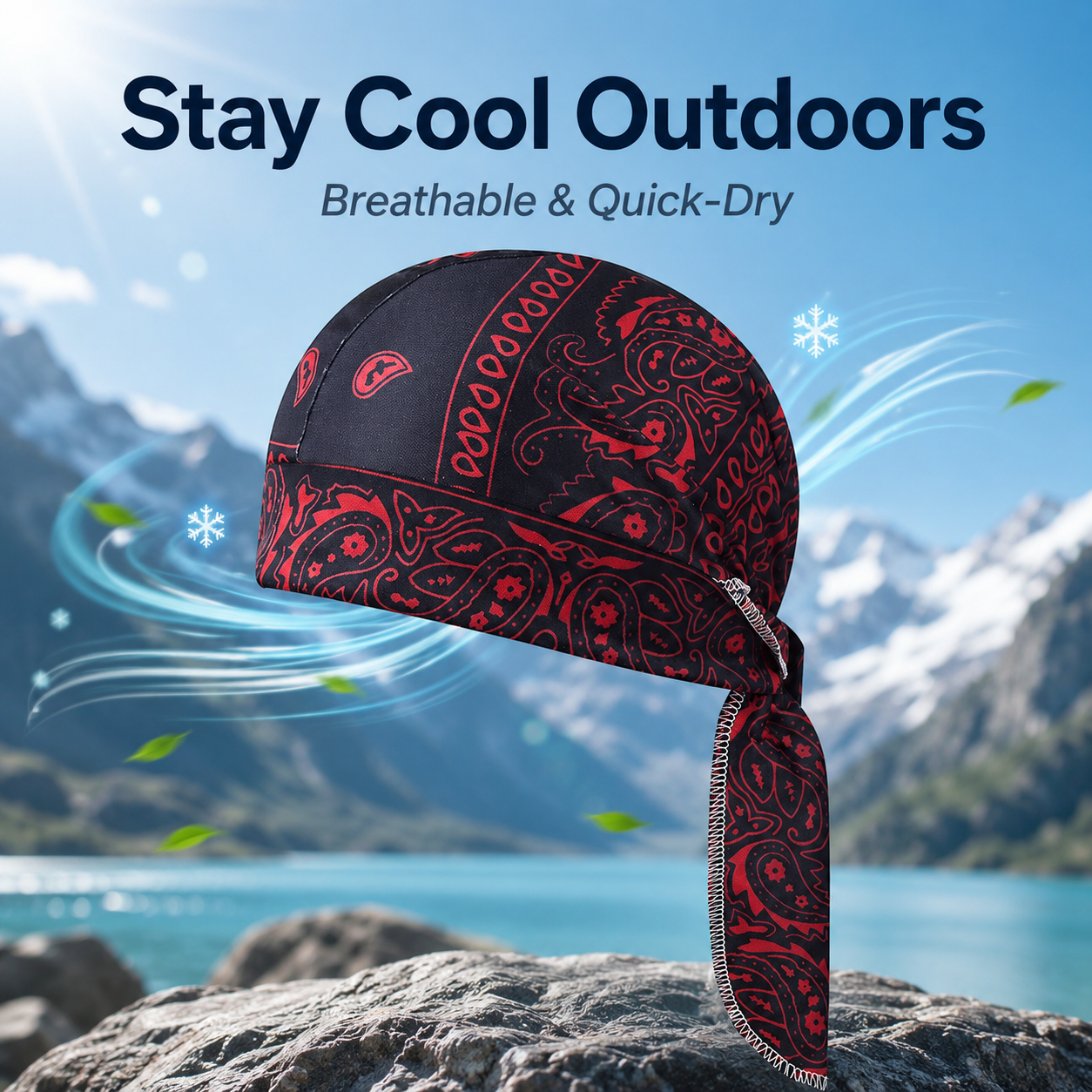 Cooling headscarf cap for outdoor adventure